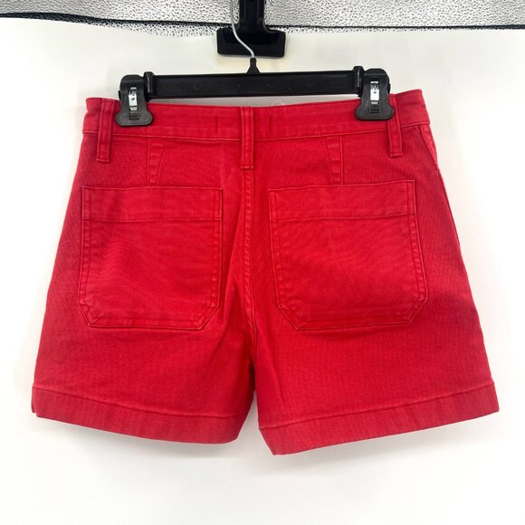 Madewell Red High Rise Cotton Shorts Women's 26 - Picture 2 of 4